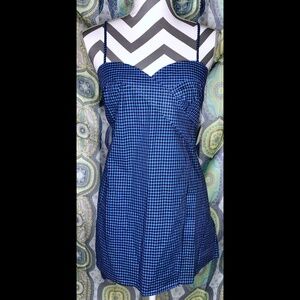 NWT Kensie Girl Women's XL Blue Buffalo Check Plaid Cotton Wrap Top Cute